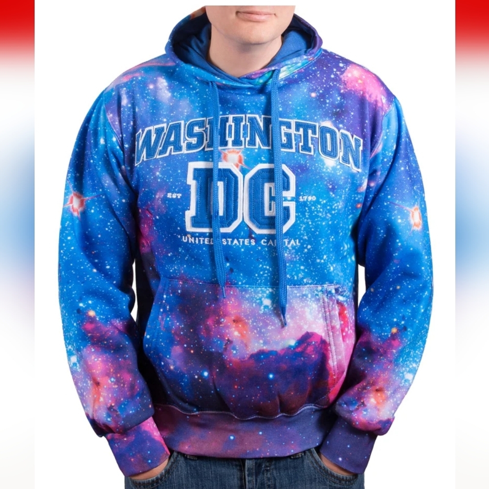 Unisex Galaxy Washington DC Hoodie Sweatshirt Size Medium